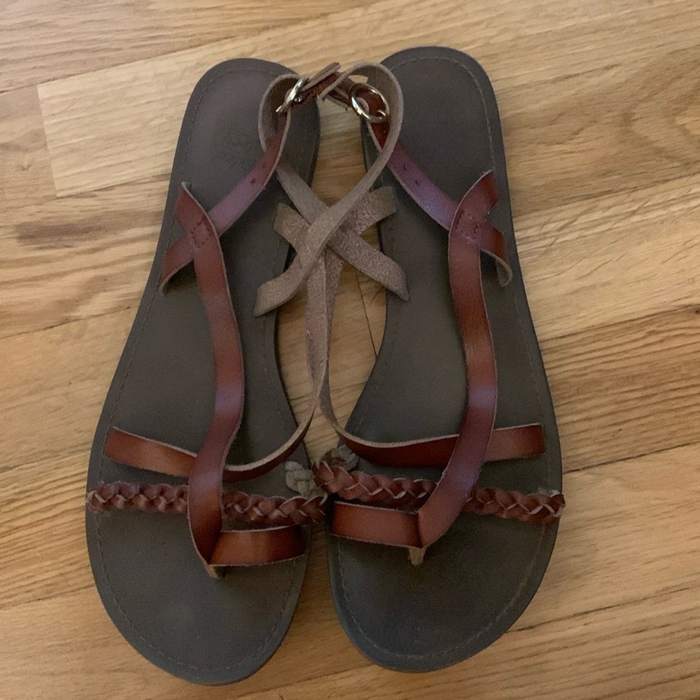 Brown leather sandals